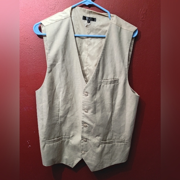 Beige Button-Up Vest